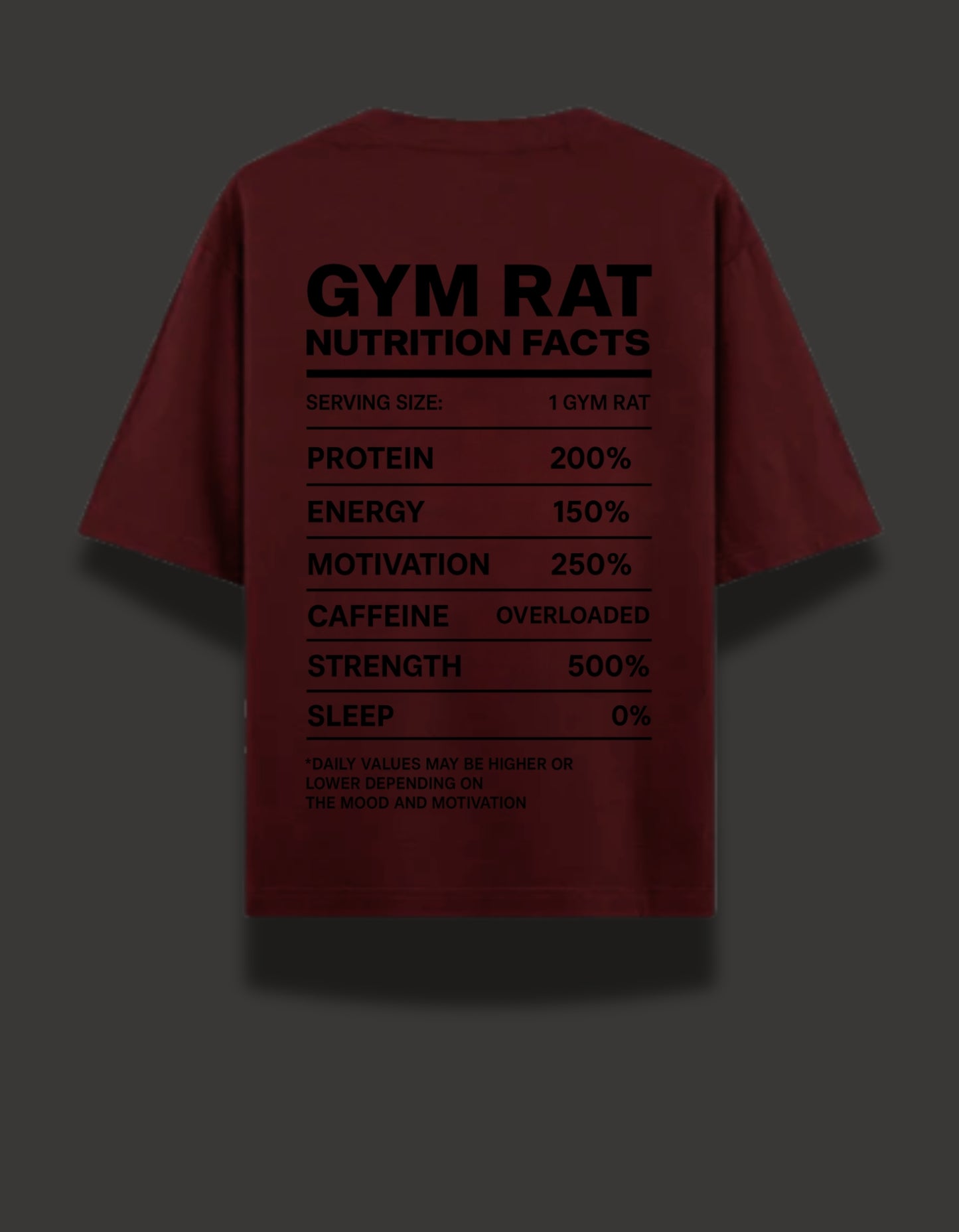 Gym Rat Nutrition Unisex Oversized Classic T-Shirt